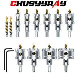 CHUSYYRAY 12X Hole Saw Tooth Kit HSS Steel Drill Bit Set Cutter Tool For Metal Wood Alloy