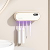 UV Toothbrush Sanitizer Holder for 4 | Wall Mounted Toothbrush