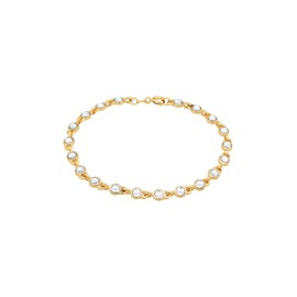 Elli Women's tennis classic trend bracelet with crystals in 925 sterling silver, Sterling Silver, Crystal