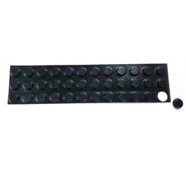 Bulk Hardware BH01904 Gommini Autoadesive Rotonde Protettive, 10 x 3 mm, Nero, Set di 35