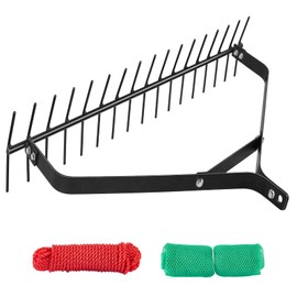 YIVIKPE 32" Aquatic Weed Rake, 6.3" Steel Rod Lake Weed Cutter, Lake Weed Rake for Pond Beach Landscaping, 30ft Thicker Rope and The Net