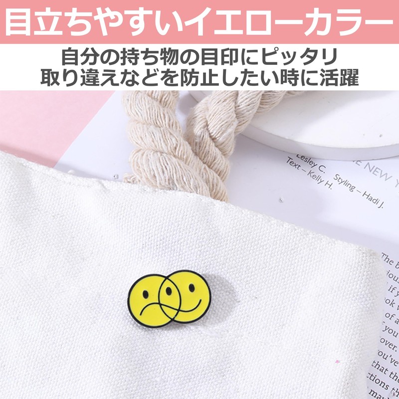 EdisonBrain Smile Pin Badge Set of 3 Smiley Mark Alloy
