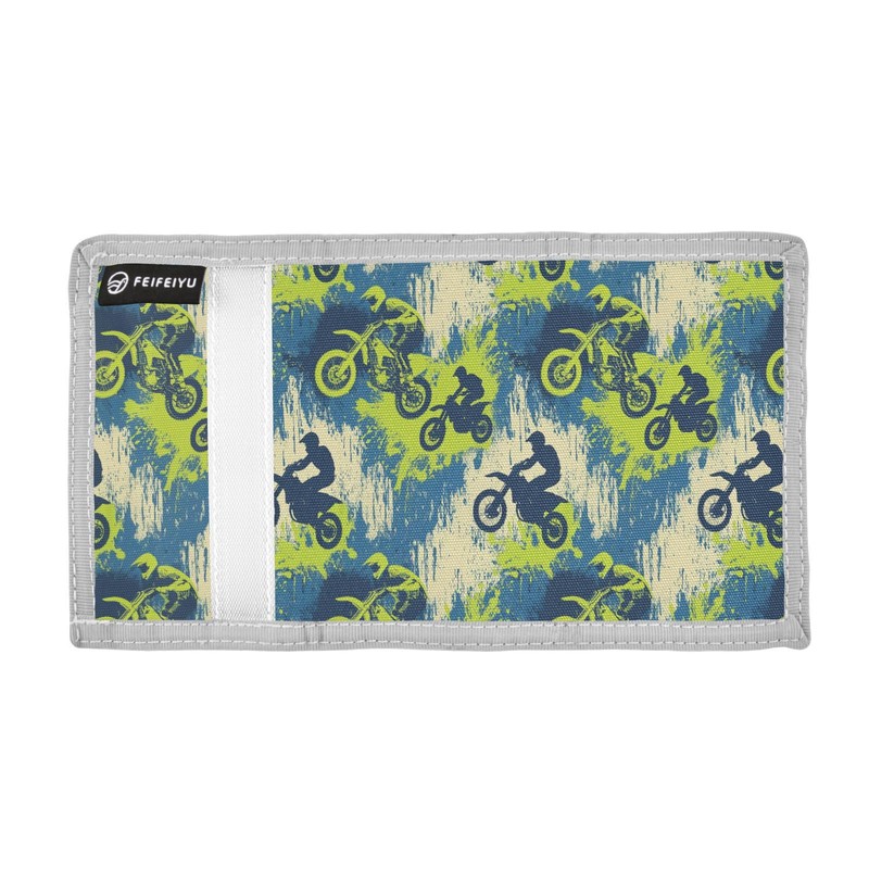 Kids Wallets Dirt Bikes Boys Girls Trifold Purse