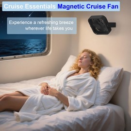 Magnetic Fan [8-12H Runtime] Must Haves Cruise Approved Fan for Cruise Essentials 2025, Portable Travel Fans for Carnival Norwegian Royal Caribbean Alaska Cabins , Travel Essentials for Airplane RV