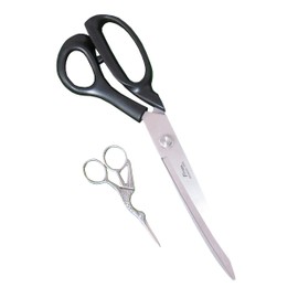 Heavy-Duty Extra Long Large Home/Office Utility Scissors, 12-Inch Upholstery Tailor Shears, 4.5-Inch Crane Embroidery Sewing Crafting Scissors, Stainless Steel All Purpose Sissors 2Pack