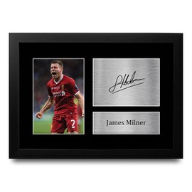 HWC Trading James Milner Liverpool Gifts Printed Signed Autograph Picture for Fans and Supporters - A4 Framed