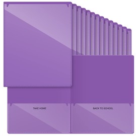 Henoyso 48 Pcs School to Home Folders, Purple, Heavy Duty Folders with 2 Pockets, 11.8 x 9.45 Inch