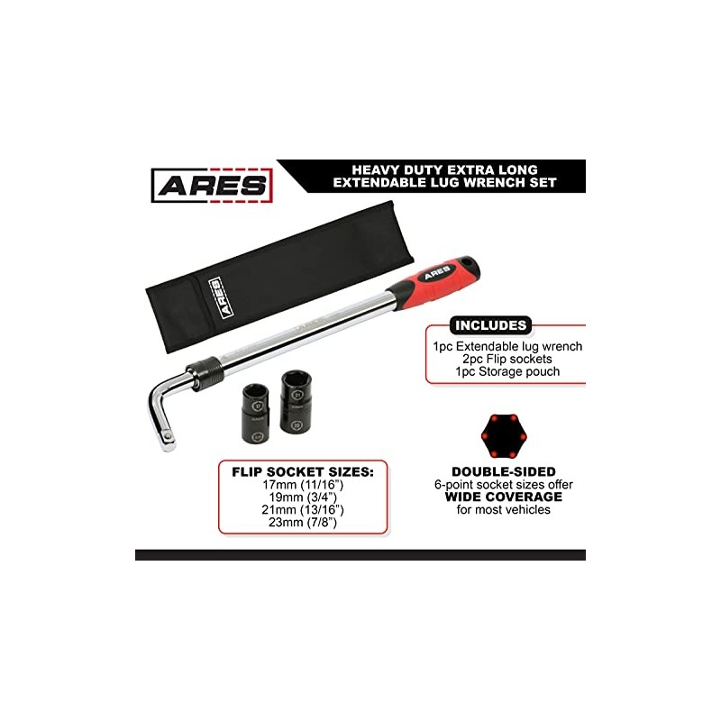 ARES 57001 – Juego de llave de rueda extensible de