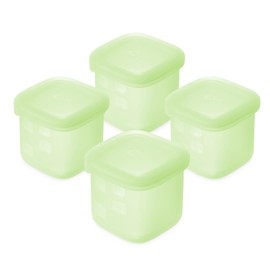 Olababy Olababy Clear Sense Silicone Storage Containers 4pk for Baby Food, Snacks, Formula, Puree, Sauce & More | Micro Plastic & BPA-Free | Daycare Essentials for Toddlers and Kids (Kiwi, 4 oz / 120 ml)