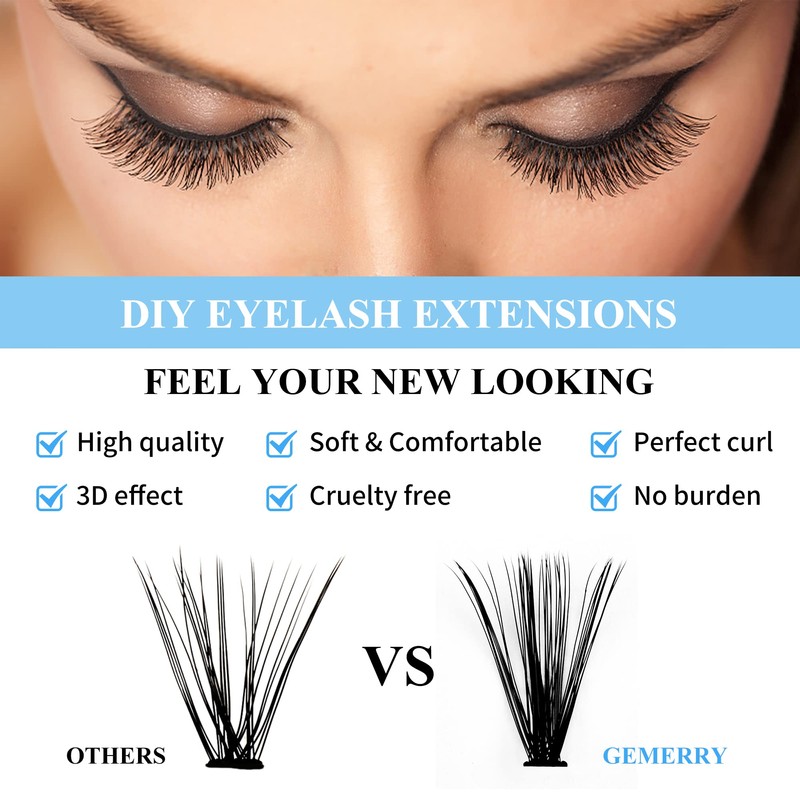 Eyelashes, Single DIY Cluster Eyelashes, 10D, 20D, 30D, 40D, 0.07