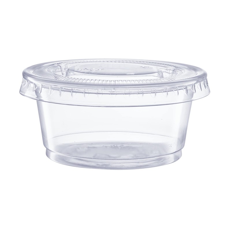 GUSTO [2 oz.-100] Count Clear Disposable Plastic Portion Cups with