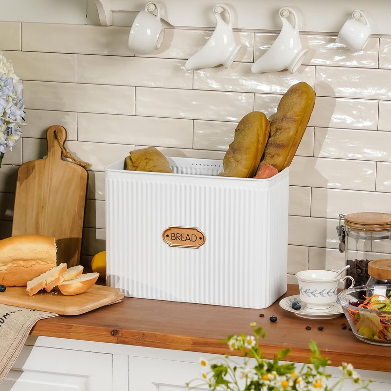 HOME PALETTE Extra Large Bread Box for Kitchen Countertop Corner