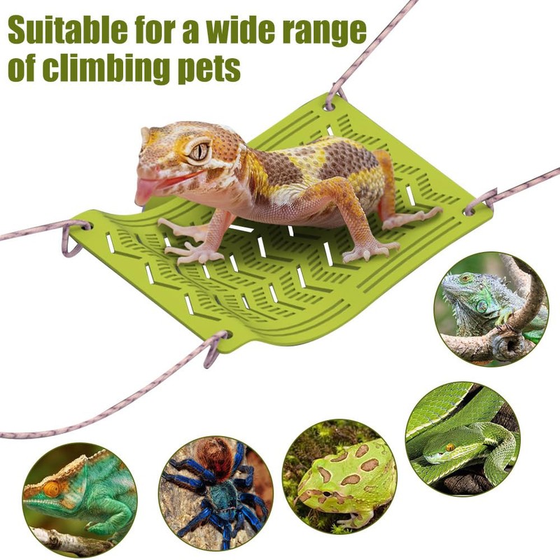 Bearded Dragon Hammock,Reptile Climbing Arboreal Cradle with Suction Cups for