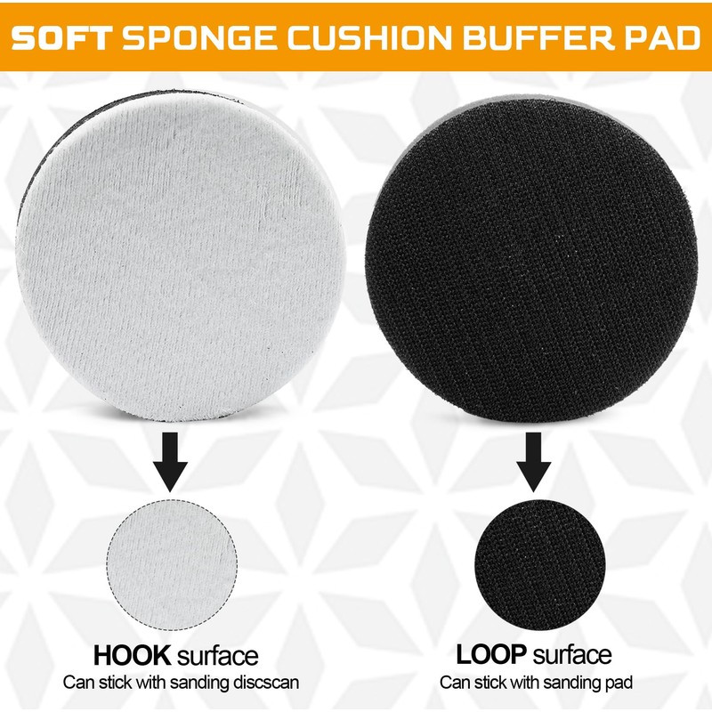 Uenhoy 5 Pack Hook and Loop Soft Foam Buffering Pads