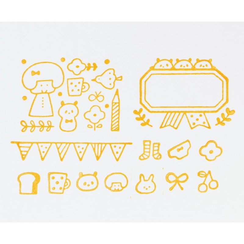 mizutama Marks Wooden Stamp Set Mix MZT-STM2-C