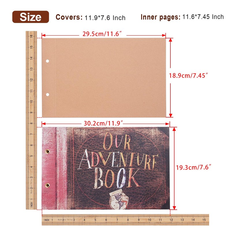 Adventure Book Scrapbook Album Fotoalbum,3d Retro GepräGter Brief Hardcover Movie
