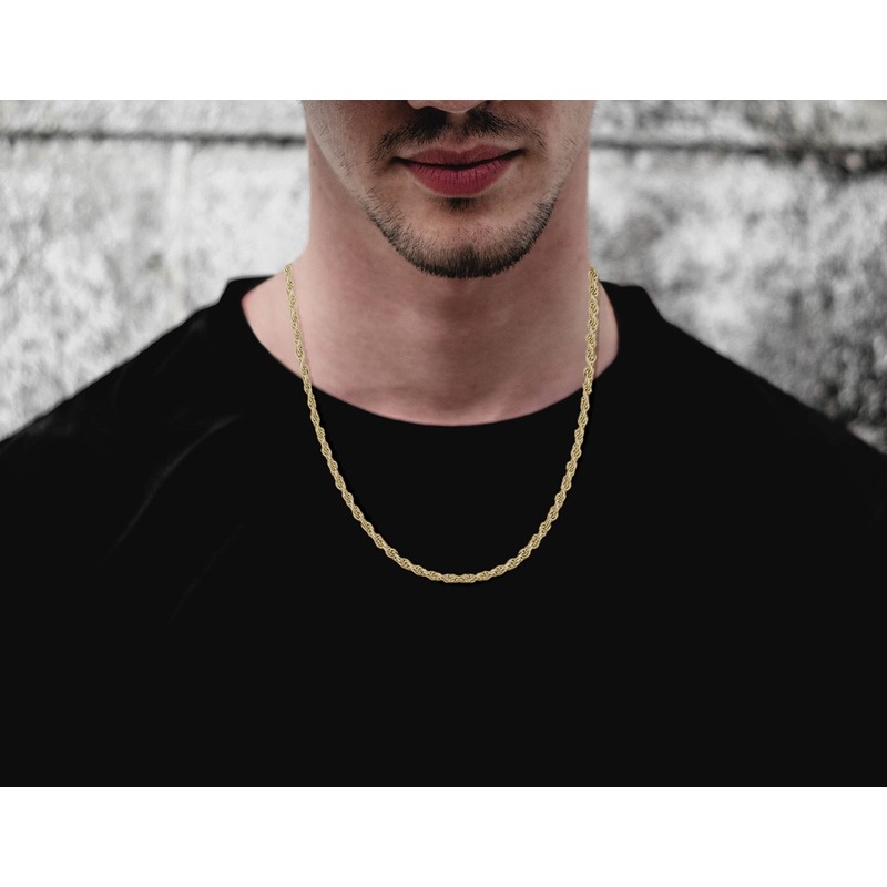 Savlano 18K Gold Plated 925 Sterling Silver 4mm Solid Italian