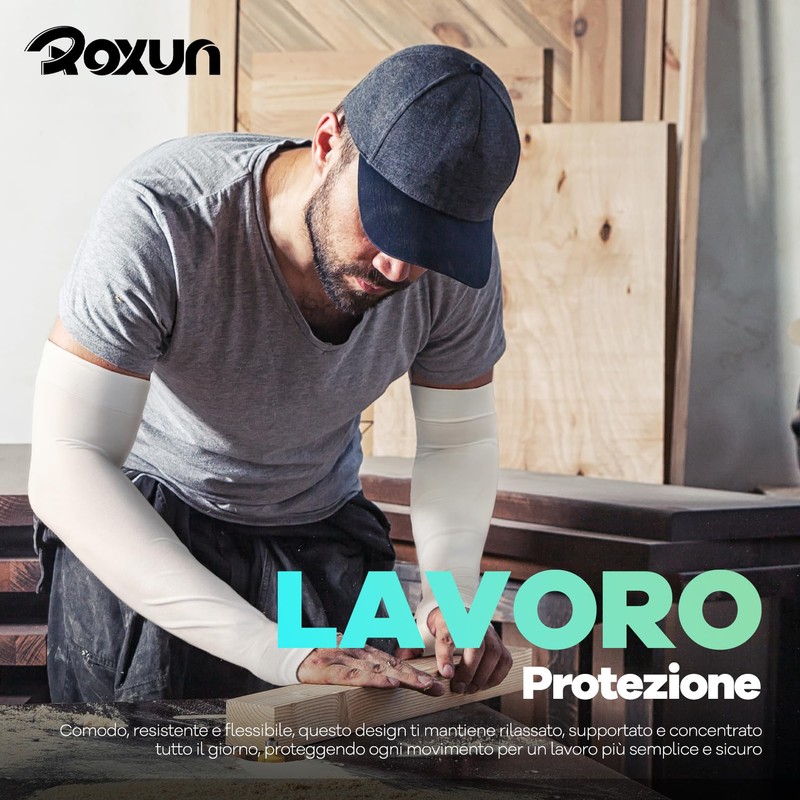 ROXUN 4 Paia Manghiette con Foro per Pollice Protezione UV
