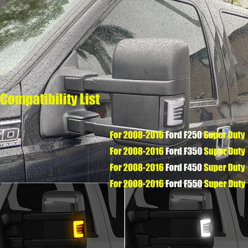 KIYDAOT LED Dynamic Switchback Side Mirror Turn Signal & Running