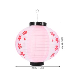 LOGOFUN 2pcs Japanese Style Hanging Lantern Cherry Blossom Paper Lantern Sushi Restaurant Lantern for Indoor Outdoor Decorations - Pink (30cm)