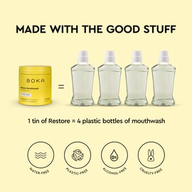 Boka Travel Size Mouthwash Tablets - Hydroxyapatite, Fluoride Free & Alcohol Free - Chewable Tablets to Freshen Breath - (90 Pcs, Citrus Mint)