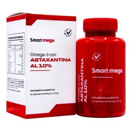 Smart Mega Omega 3 Con Astaxsantina Pura Al 10% 30 Cápsulas
