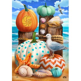 Seaside Fall House Flag 40" x 28" Briarwood Lane