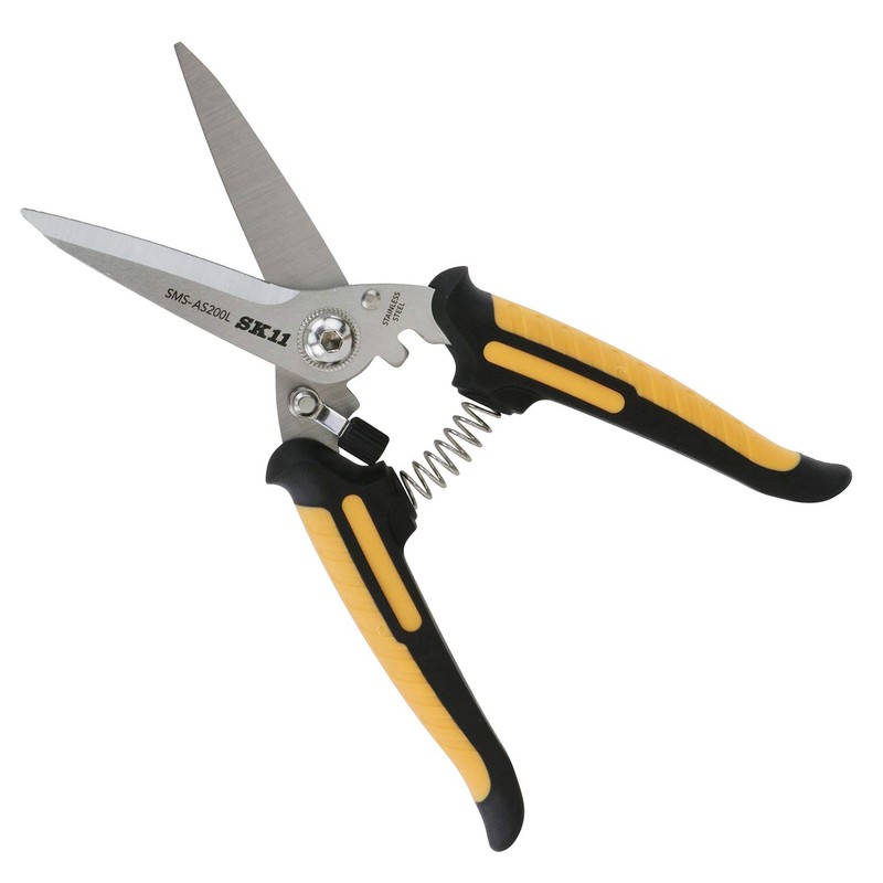 SK11 SMS-AS200L All-purpose Scissors, All Stainless Steel, Long, Total Length: