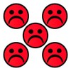 Sad Smiley Magnets - Red - 5 Magnets - 2
