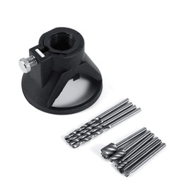 BORDSTRACT Precision Rotary Carving Positioner, 4 Pieces Drill + 6 Pieces HSS Wood Burrs + 1 Piece Drill Carving Rotary Positioner Hot for Dremel Tools with Carbide Burrs m18 x 2