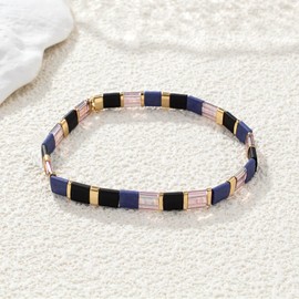 KELITCH Colorful Friendship Bracelet Stretch Beaded Bracelet Fashion Jewelry for Women