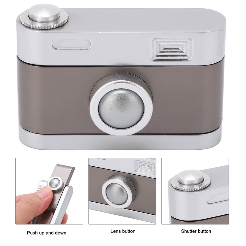 Camera Shaped ADHD Push Slider Toy Adult Metal Press Click