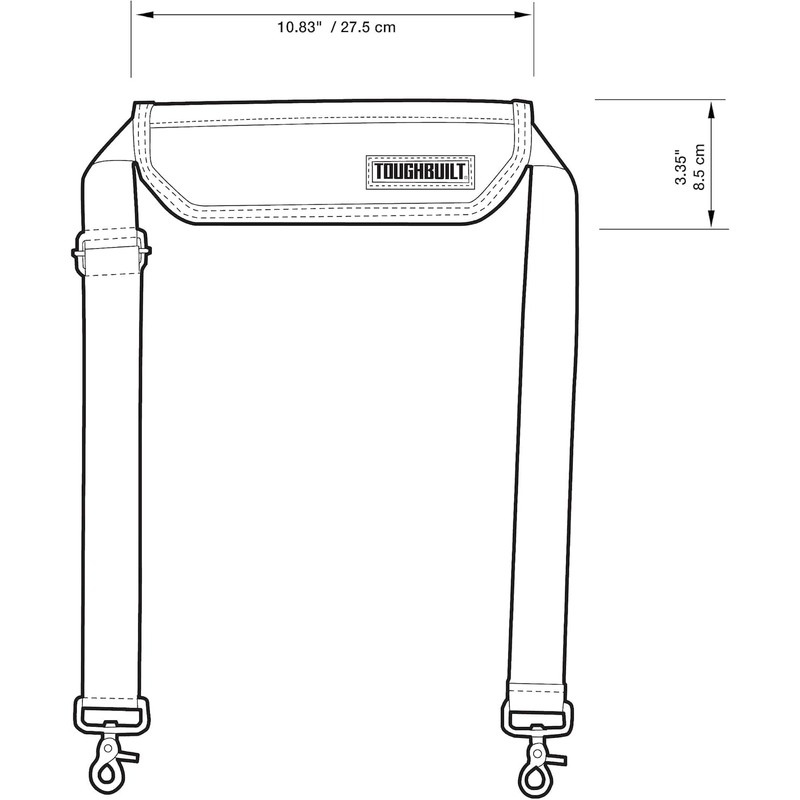 ToughBuilt – Shoulder Strap, Heavy-Duty Adjustable Padded Shoulder Strap with