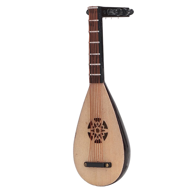 Lute Model Ornaments Simulation Pipa Chinese Guitar Stringed Instrument Decor