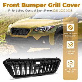 CZCJGD Front Bumper Grill Cover Compatible with Subaru Crosstrek 20212022 2023 Mesh Grille Guards Sport Style, Glossy Black