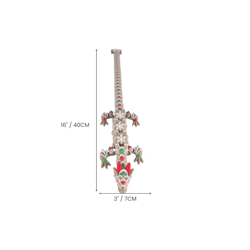 Gingerbread Articulating Dragon – Festive 3D Printed Figurine for Teens