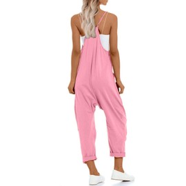 UNIANKIYA One Piece Jumpsuits for Women Casual Sleeveless Spaghetti Strap Rompers Summer Overalls Beach Vacation Outfits 2025
