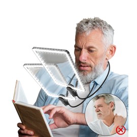 Rechargeable 5X Magnifying Glass with Light for Reading, Full Page Magnifier Hands Free with Gooseneck for Seniors & Low Vision Close Work Repair Sewing Cross Stitch