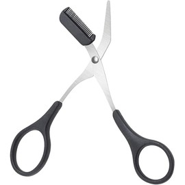 Tijeras de cejas con peine, recortadora de cejas profesional de precisión, agarre antideslizante para dedos, tijeras para recortar cejas, accesorios de belleza para hombres y mujeres