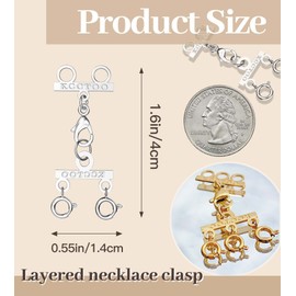Kcctoo Lucky Necklace Connectors for Multiple Necklace Layering Clasps 18K Gold and Silver Womens Jewelry Separators