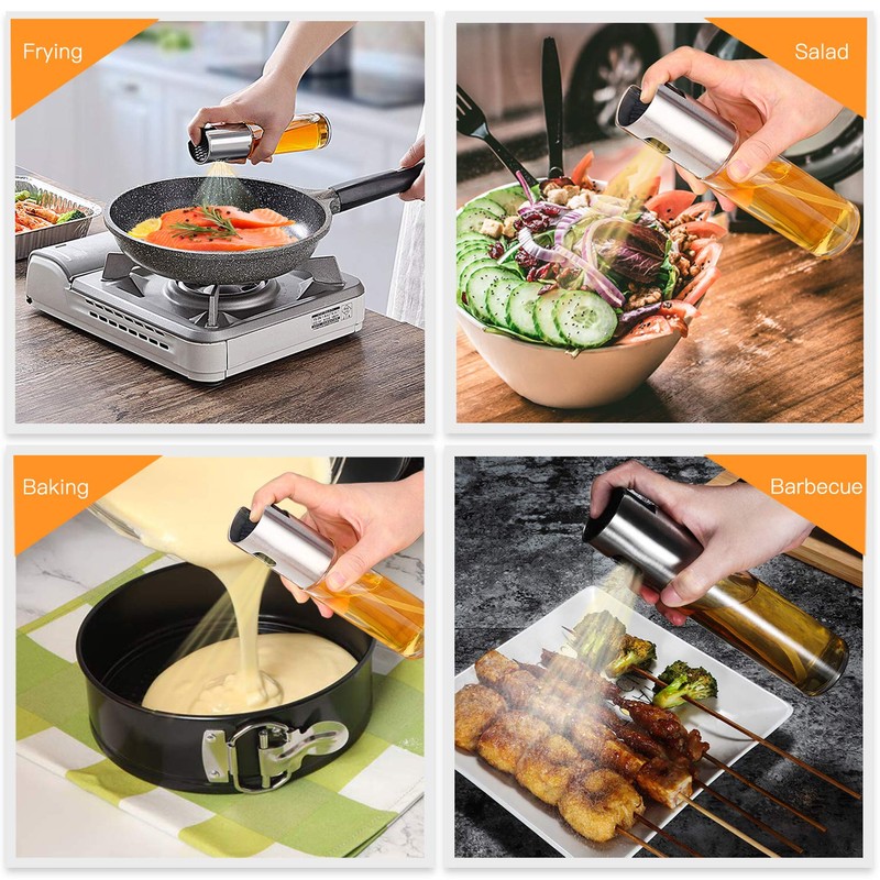 NORBASE Oil Sprayer for Cooking, 2 Pack Upgraded Olive Oil