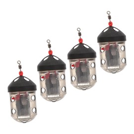 Parliky 4pcs Bait Cage Fishing Feeder Kit Lightweight Bait Thrower for Carp Fishing Portable Lure Tools for Attracting EEL Crab Lobster Shrimp Outdoor Accessory