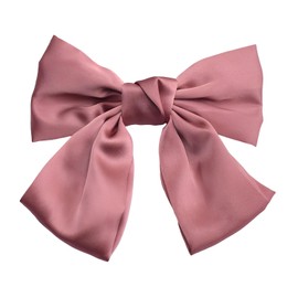 SEVENHEAD Bow Hair Clips Dark Pink Spring Hair Clip 1 Pack Barrettes Large Big Oversized Knot Bowknot Satin French Barrettes Snap Hair Clips Ponytail Holders Accessories for Women Girls Teens