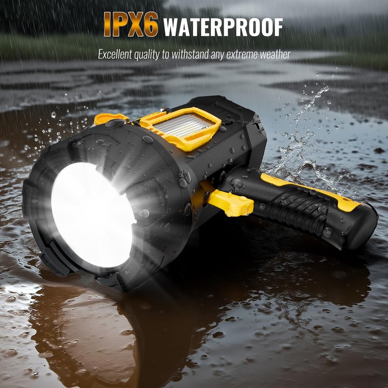 Rechargeable Spotlight, 99000 Lumens Super Bright Led Spotlights Flashlight with