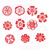 Clay Printing Stamps Arty Crafty Small Floral Shape Wooden Blocks