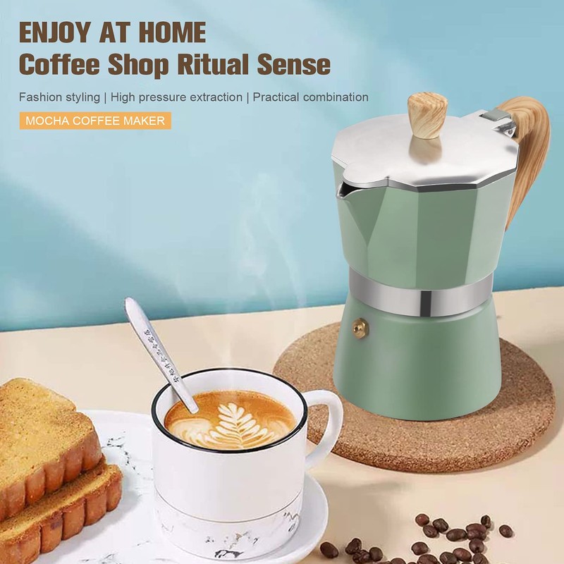 OonlyoO - Máquina de café expreso italiana de aluminio, quemador