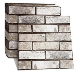 3D Wall Panels Peel and Stick 10PCS 3D Brick Wallpaper Faux Stone Wall Panel Foam Brick Self-Adhesive Wallpaper Waterproof Self Adhesive Decorative PVC Wall Panels Living Room Wall11.8inX11.8in