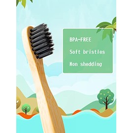 NUDUKO Kids Toothbrush Bamboo Toothbrushes 6 Pack - Organic Compostable Tooth Brush Wooden Baby Toddler Toothbrush, Eco-Friendly Natural Biodegradable