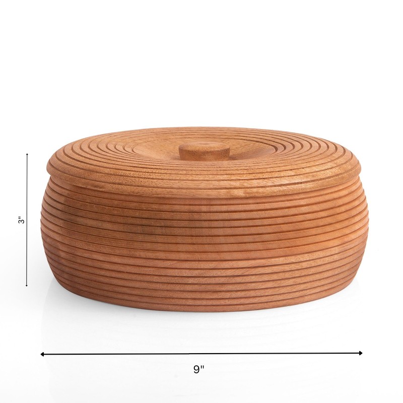 Handcrafted Wooden Mexican Tortilla Warmer Basket Indian Chapati Roti Bread