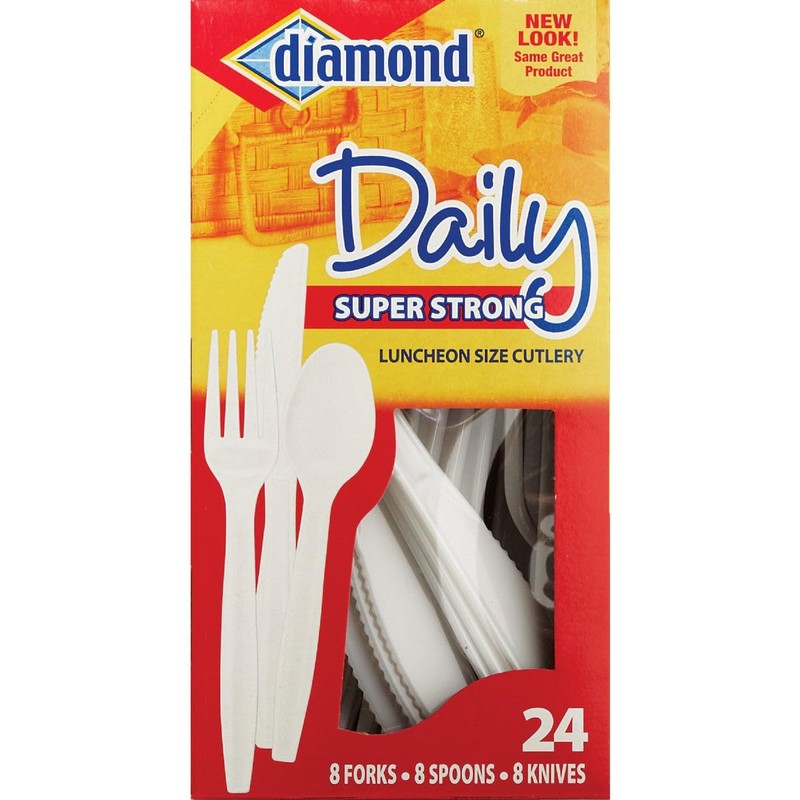 Diamond Assorted Heavyduty Tableware, 24 Count